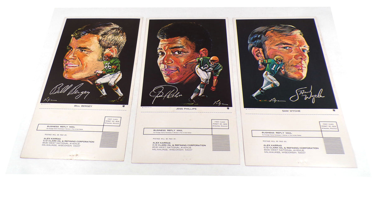 1970 Clark Oil Cincinnati Bengals Pro Star Football Portrait Card Set (6) Volpe Pic2