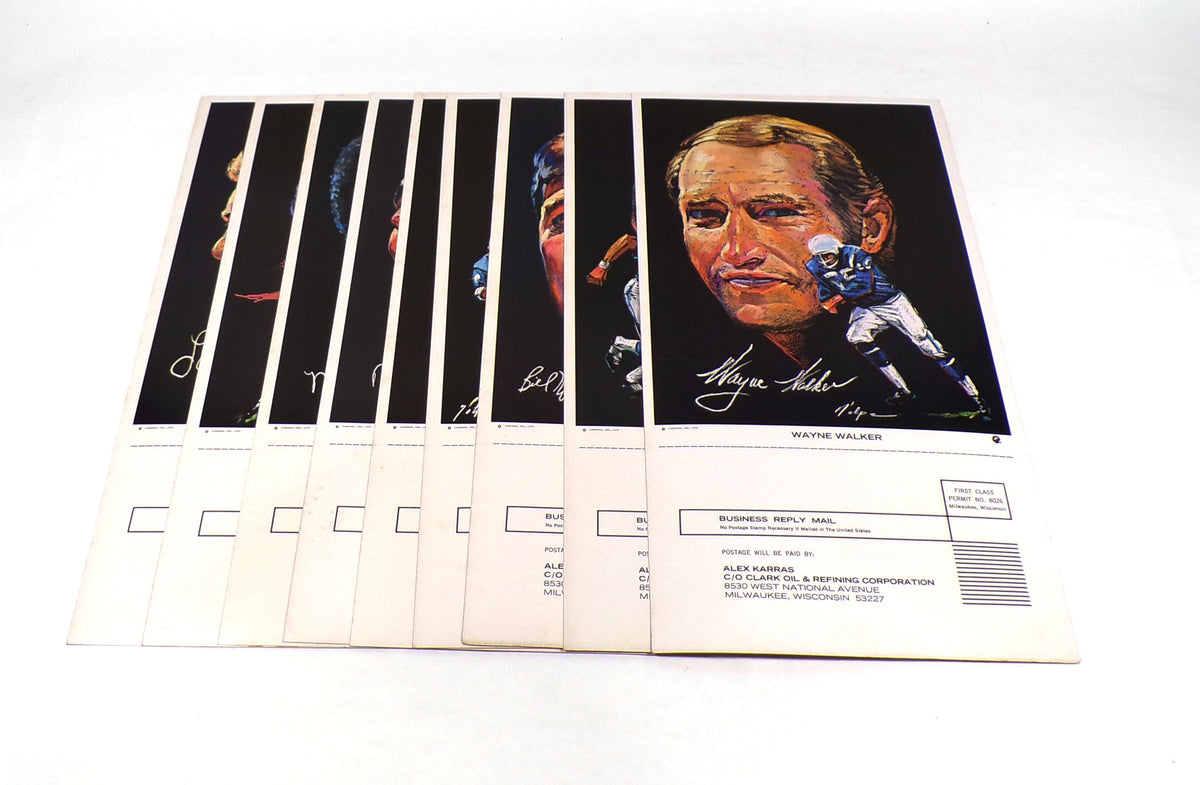 1970 Clark Oil Detroit Lions Pro Star Football Portrait Card Set (9) Volpe