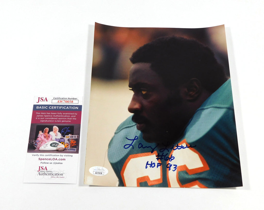 Larry Little Signed 8 x 10 Color Photo Dolphins JSA Auto AW70058