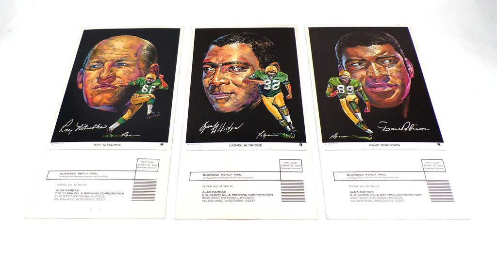 1970 Clark Oil Green Bay Packers Pro Star Football Portrait Card Set (9) Volpe Pic2