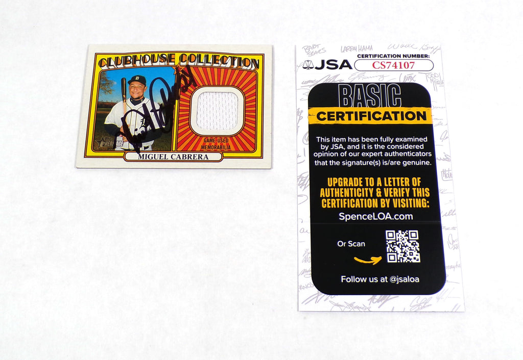 Miguel Cabrera Signed 2021 Topps Heritage Clubhouse Card JSA Auto Jersey