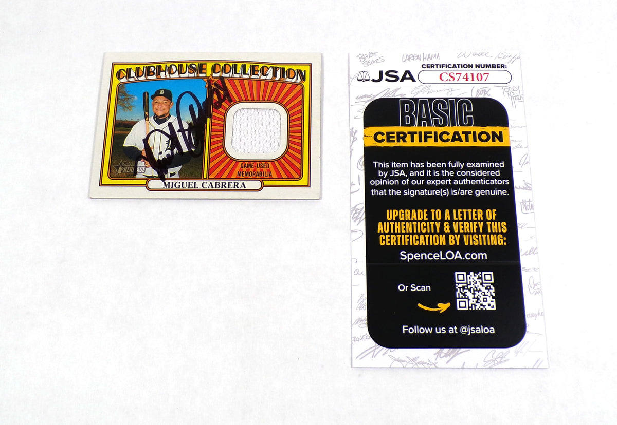 Miguel Cabrera Signed 2021 Topps Heritage Clubhouse Card JSA Auto Jersey