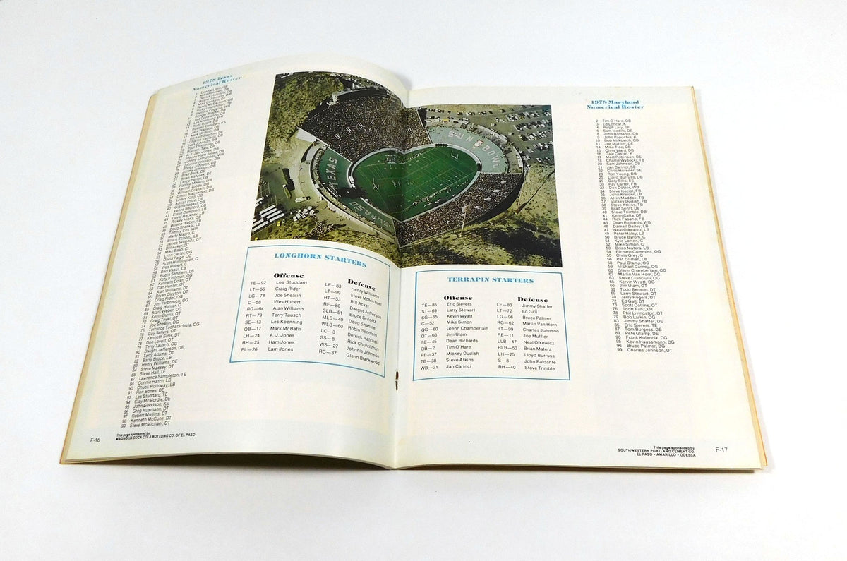 1978 Texas vs Maryland Sun Bowl College Football Program 12-23-78 Pic2