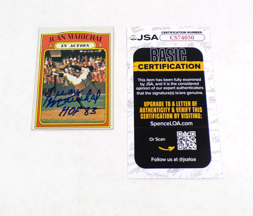 Juan Marichal Signed 1972 Topps Baseball Card In Action #568 Giants JSA Auto