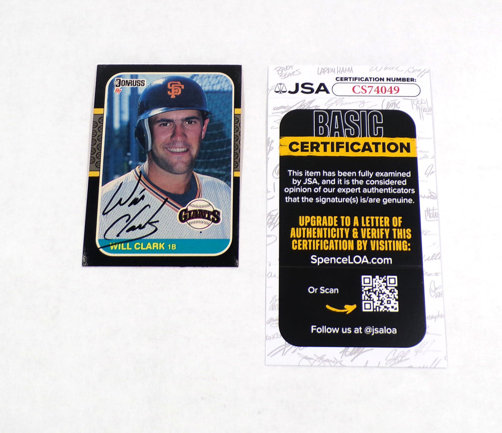 Will Clark Signed 1987 Donruss Baseball Card #66 Giants JSA Auto