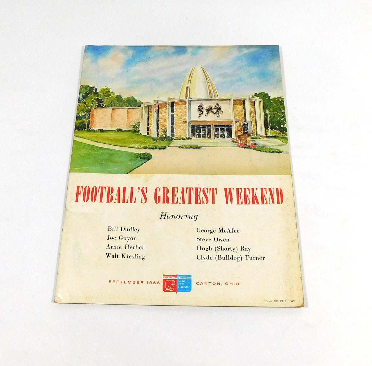 1966 Football Hall of Fame Football's Greatest Weekend Program Sept 1966