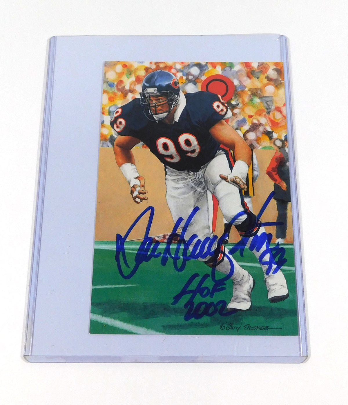 Dan Hampton Signed 2002 Pro Football Hall of Fame 4x6 Card /5000 Bears Auto