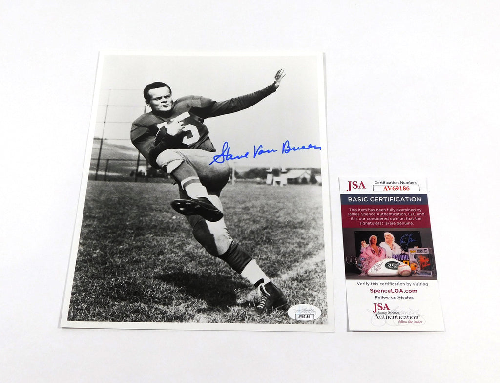 Steve Van Buren Signed 8 x 10 B & W Photo Eagles JSA Auto AV69186
