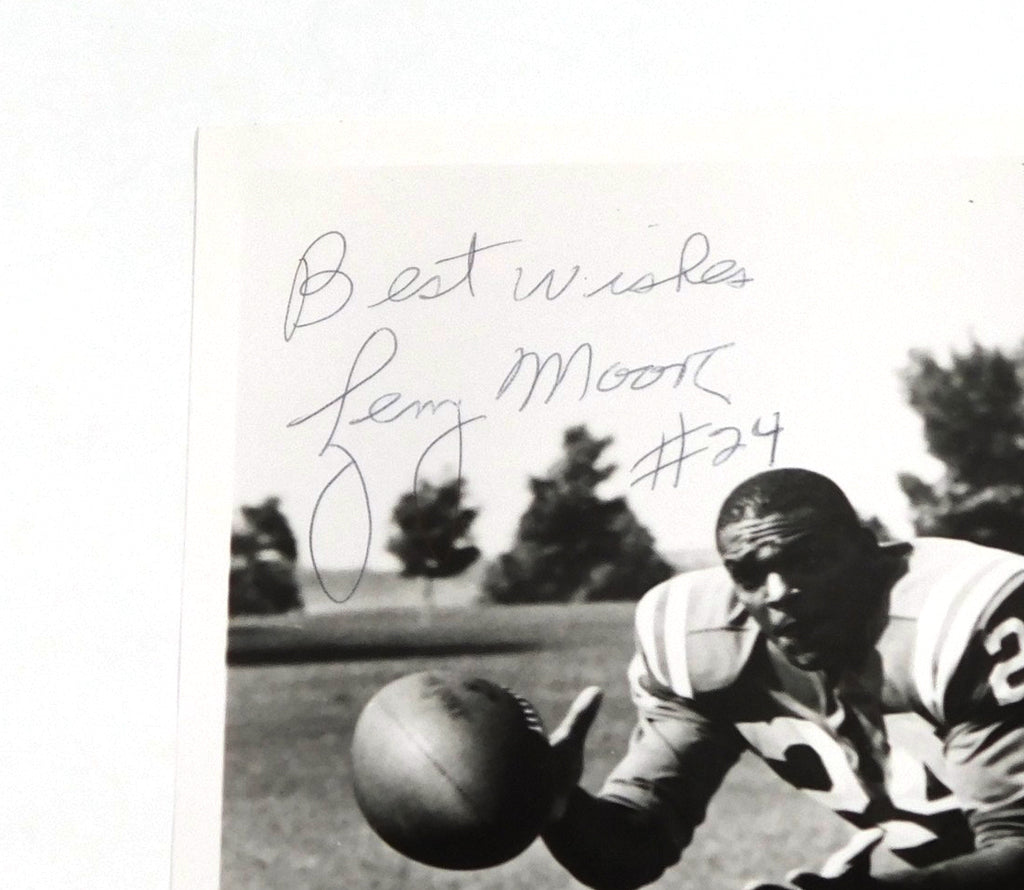 Lenny Moore Signed 8 x 10 B & W Photo Colts JSA Auto AV69248 Pic2