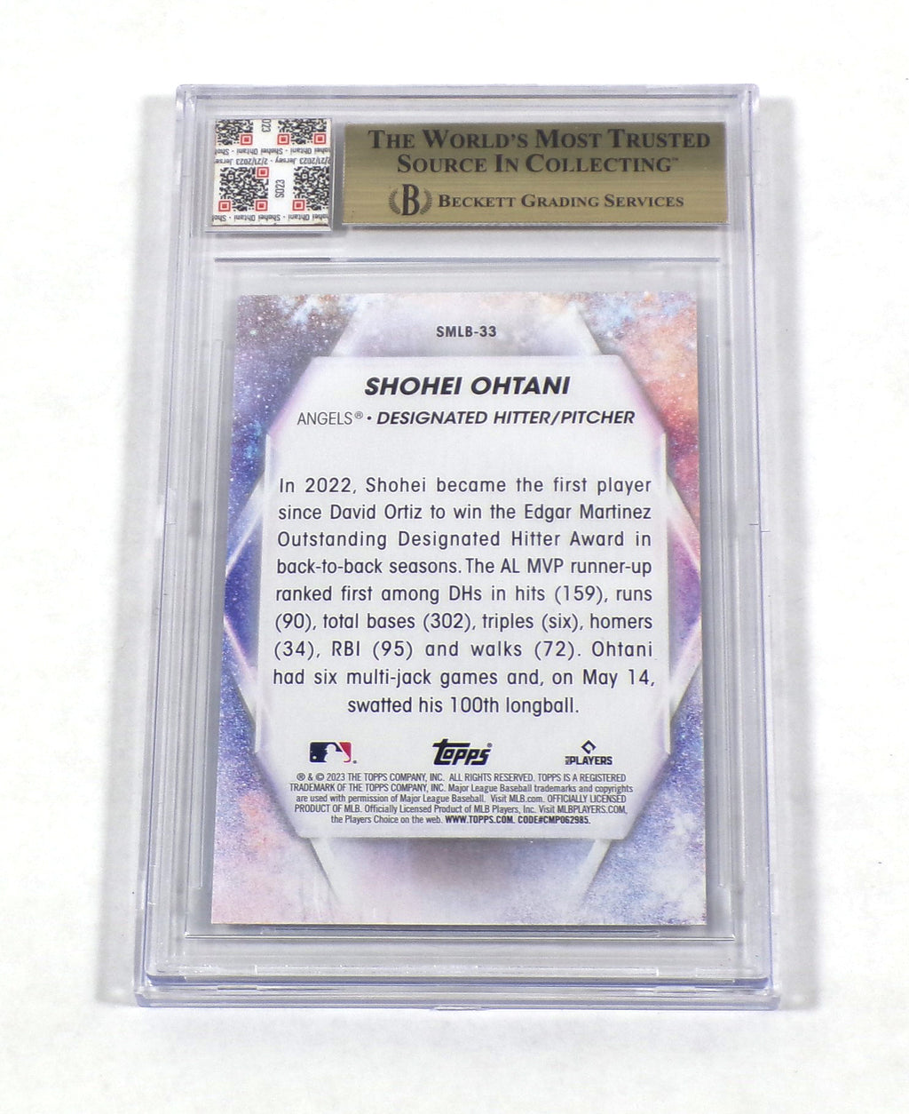 2023 Topps Stars of MLB Shohei Ohtani #SMLB33 Angels Jersey BGS 9.5 Pic2