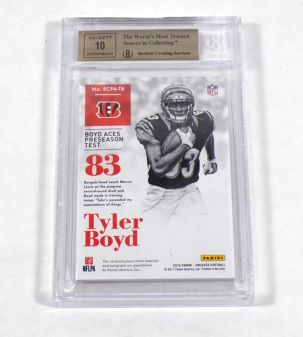 2016 Panini Encased Tyler Boyd Rookie Plat NFL Logo Patch Auto 10 BGS 9.5 1/1 Pic2