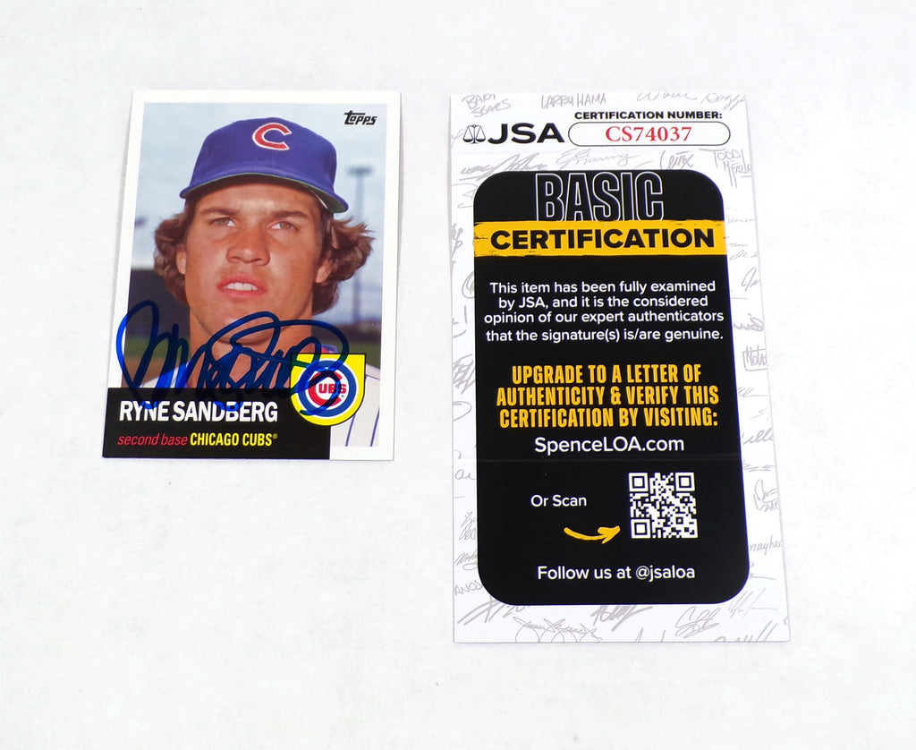 Ryne Sandberg Signed 2016 Topps Archives Baseball Card #41 JSA Auto