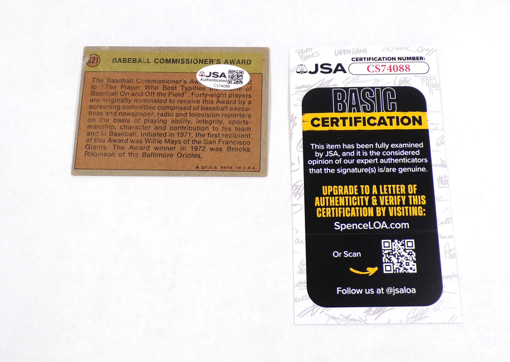 Bud Selig + 3 Other Commisioners Signed 1972 Topps Card 4 JSA Autos Pic2