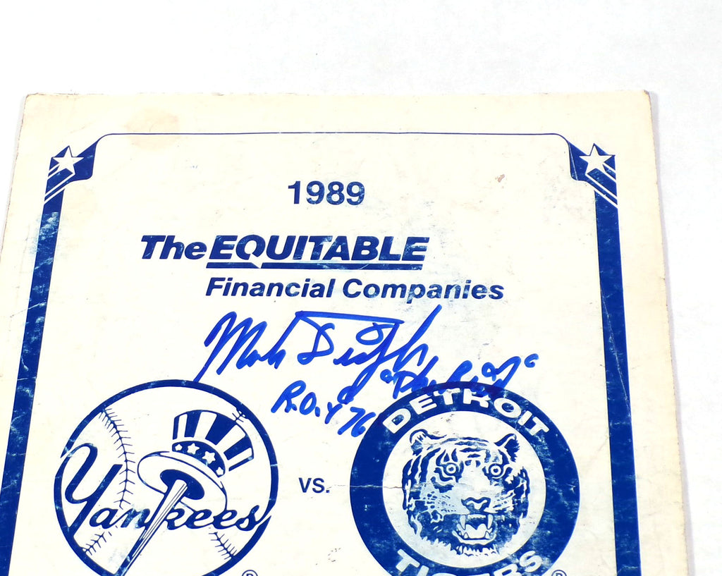 Mark Fidrych Signed 1989 Yankees at Tigers Old Timers Game Program JSA Auto Pic2