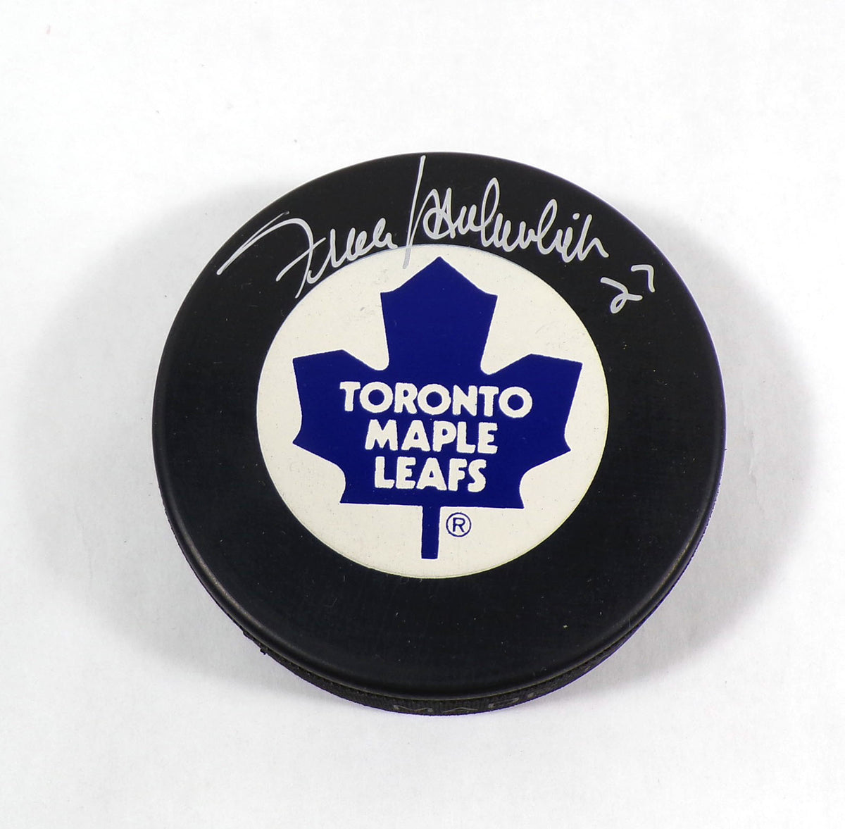 Frank Mahovlich Signed Official NHL Hockey Puck Maple Leafs JSA Auto Pic2