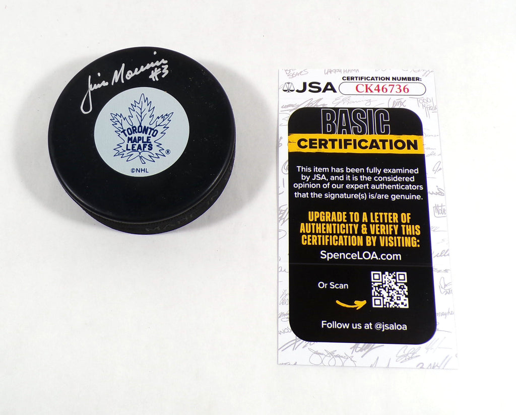 Jim Morrison Signed Official NHL Hockey Puck Maple Leafs JSA Auto