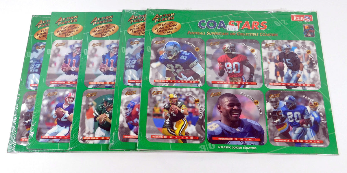 Lot of (30) 1994 Action Packed Football Player Coasters Sealed
