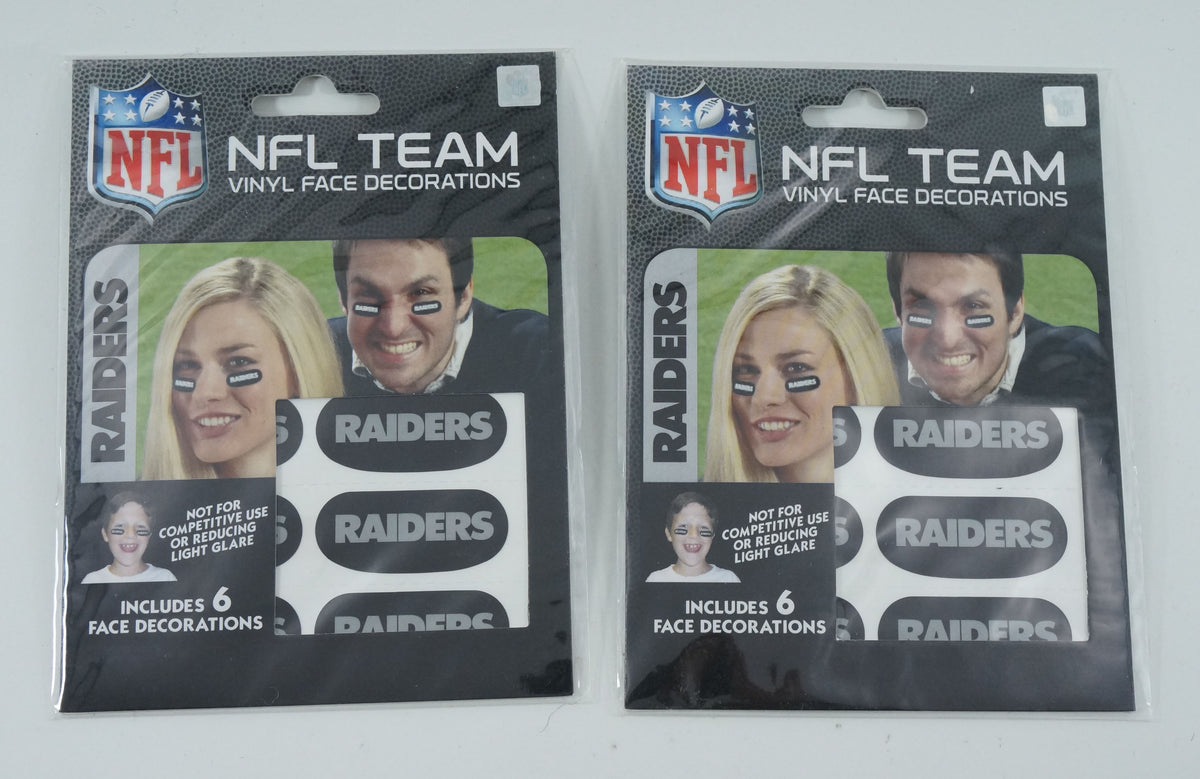 Lot of (2) Oakland Raiders Team Logo NFL Eye Black Strips (3 Pair)
