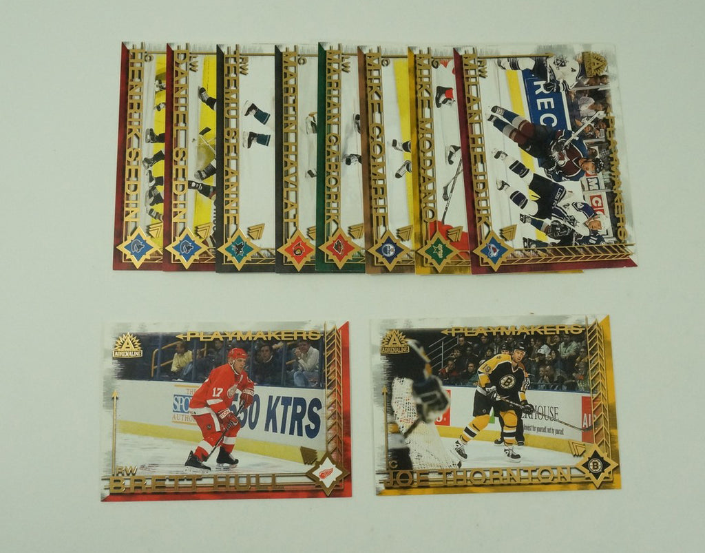 2001-02 Pacific Adrenaline Playmakers Hockey Set (1-10) Sedin Thornton