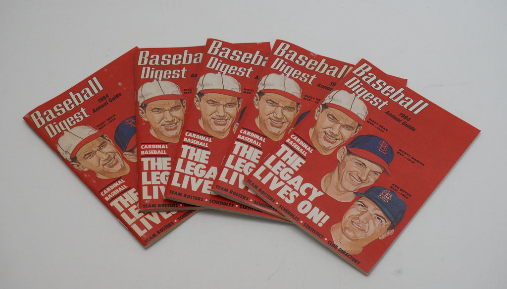 Lot of (5) 1984 Baseball Digest Annual Guide~Dizzy Dean Ken Boyer