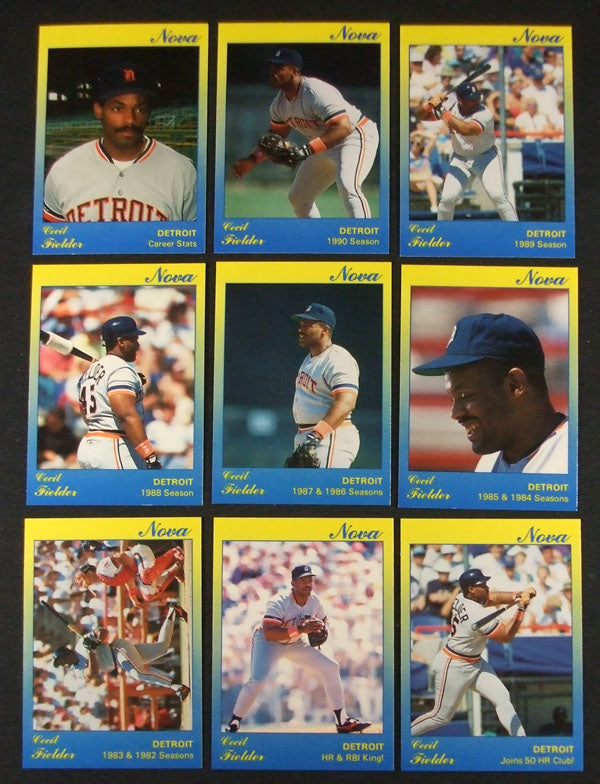 1991 STAR NOVA Cecil Fielder Tigers Baseball Set #'d/500 Nm/Mt