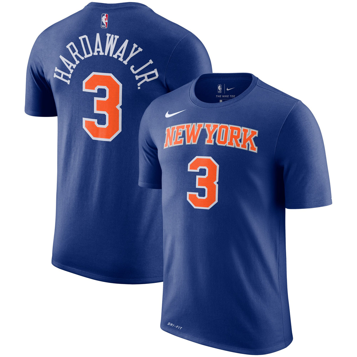 Mens New York Knicks Tim Hardaway Jr #3 DriFit Performance Blue T-Shirt XL Nike