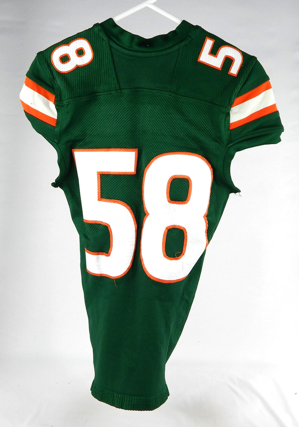 2020 Miami Hurricanes #58 Game Used Green Jersey NP Rem L DP75308 Pic2