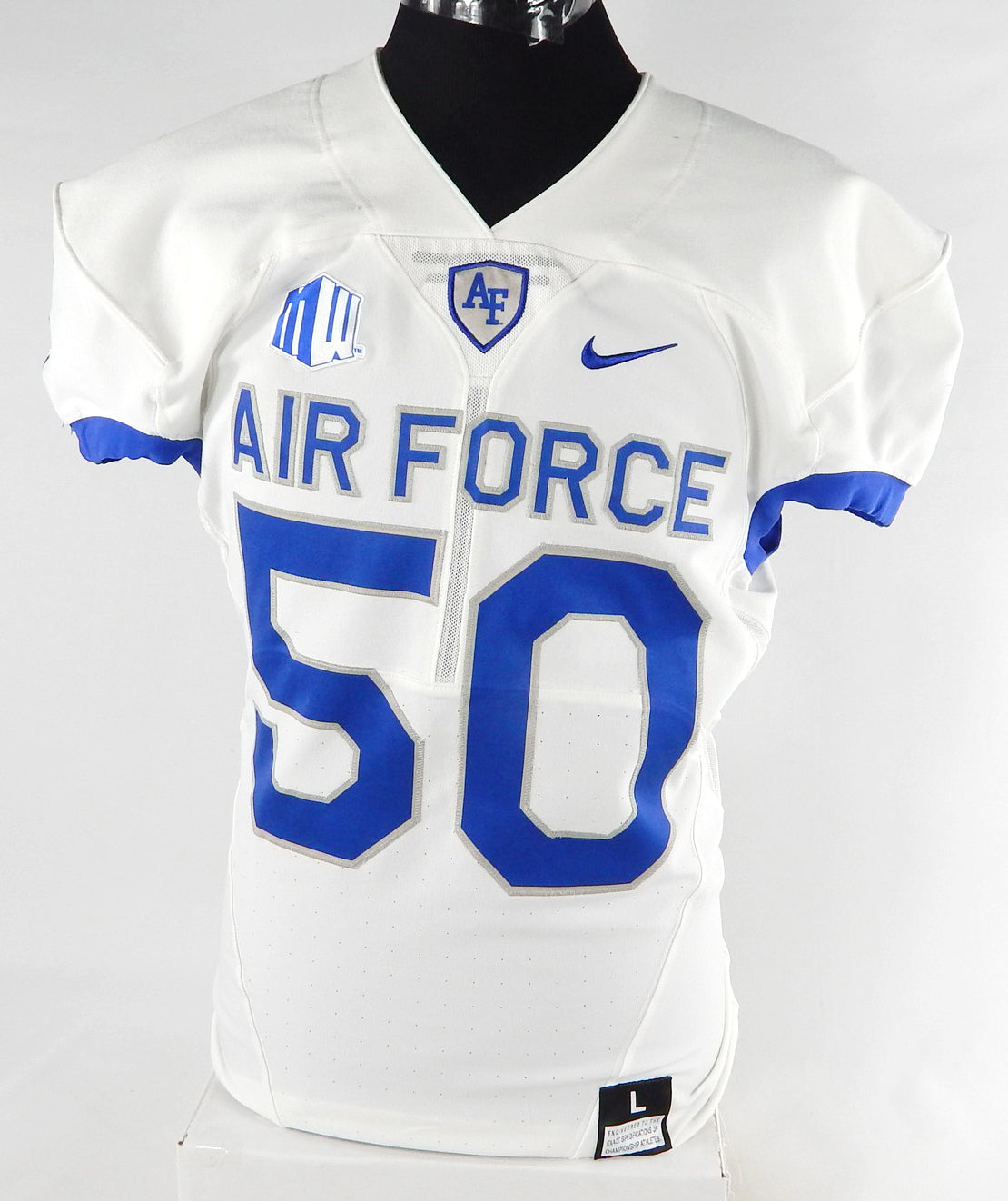 Air Force Falcons #50 Game Used White Jersey NP Rem L 971