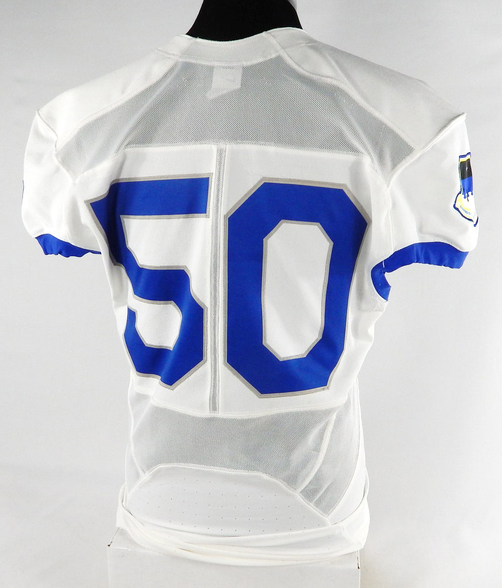 Air Force Falcons #50 Game Used White Jersey NP Rem L 971 Pic2
