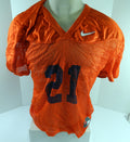 North Carolina Tar Heels UNC #21 Game Used Orange Practice Football Jersey 526