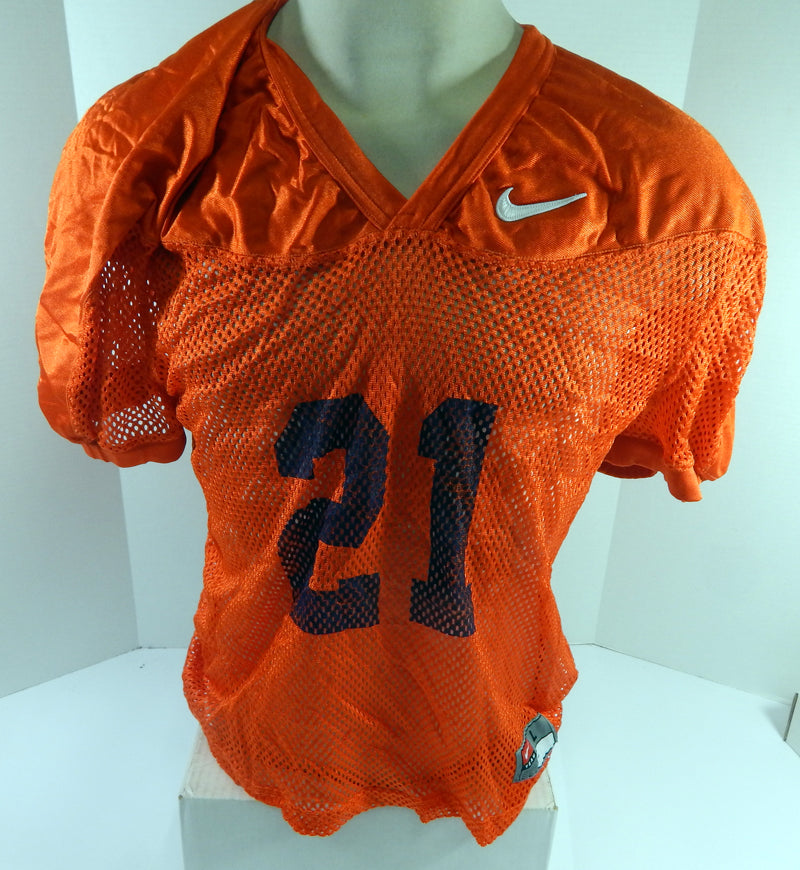 North Carolina Tar Heels UNC #21 Game Used Orange Practice Football Jersey 526