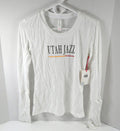 Womens Utah Jazz Authentic White Longsleeve Shirt Lusso NWT M 45S