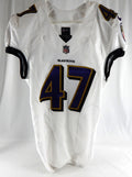 2022 Baltimore Ravens #47 Game Issued White Jersey NR R 38 688