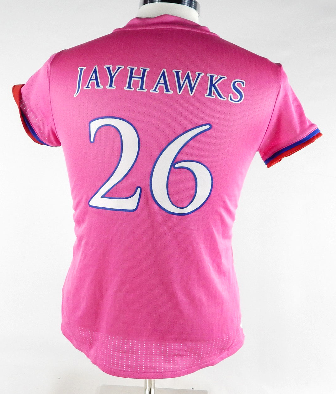 Womens Kansas Jayhawks #26 Game Issued Pink Jersey Soccer Breast Cancer M 917 Pic2