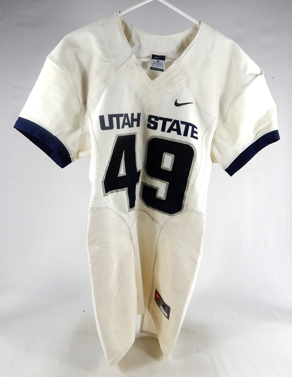 2013-15 Utah State Aggies #49 Game Used White Jersey NP R M 87
