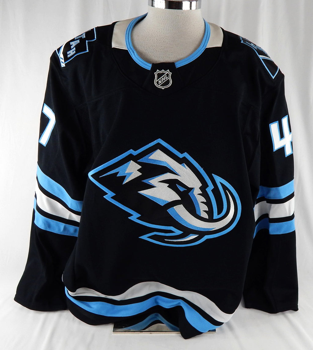 2025-26 Utah Mammoth Max Psenicka #47 Game Used Black Jersey 56 358