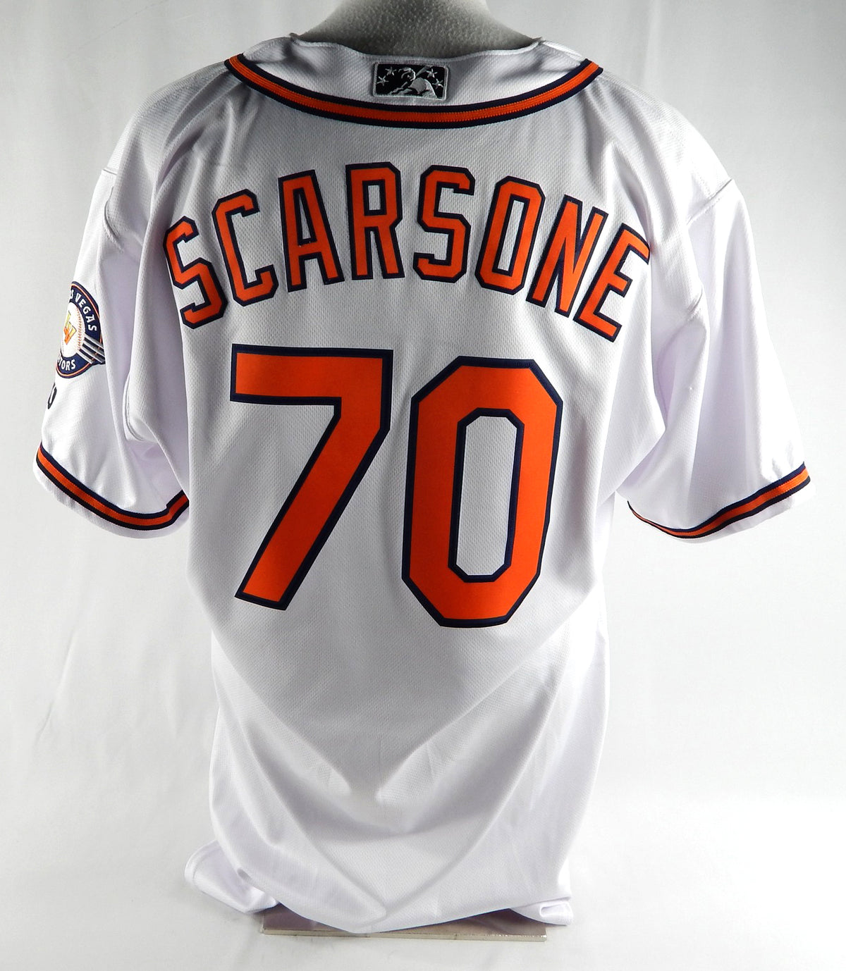 2024 Las Vegas Aviators Steve Scarsone #70 Game Used White Jersey 48 621 Pic2
