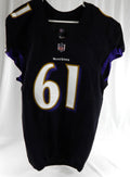 2017 Baltimore Ravens #61 Game Issued Black Jersey 44 690