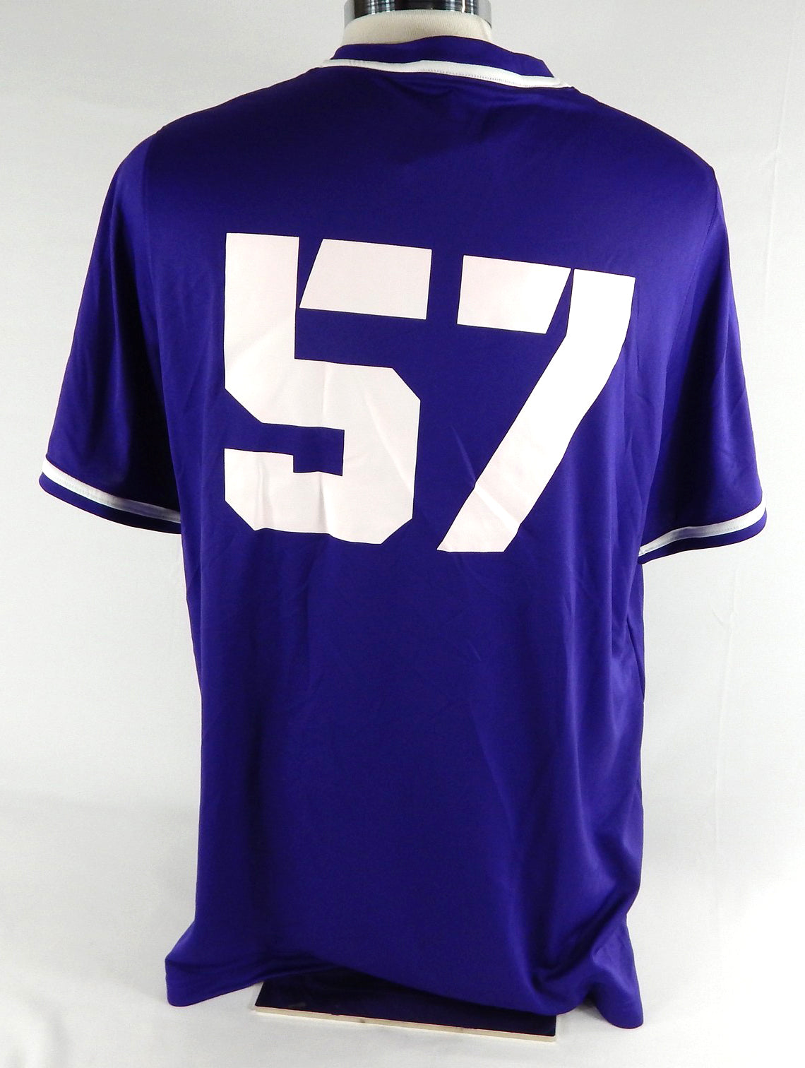 Texas Christian TCU Frogs #57 Game Issued Purple Practice Jersey Baseball XL 3 Pic2