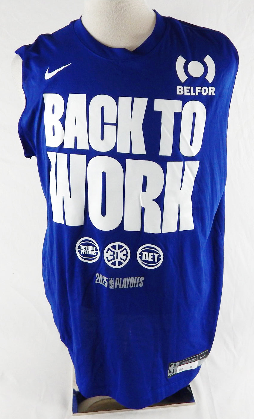 2024-25 Detroit Pistons Tobias Harris #12 Game Used Blue Tank Shirt Playoffs 3