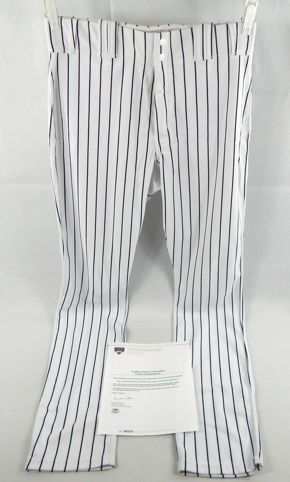 2017 New York Yankees Greg Bird #33 Game Issued Pos Used White Pants 35 701