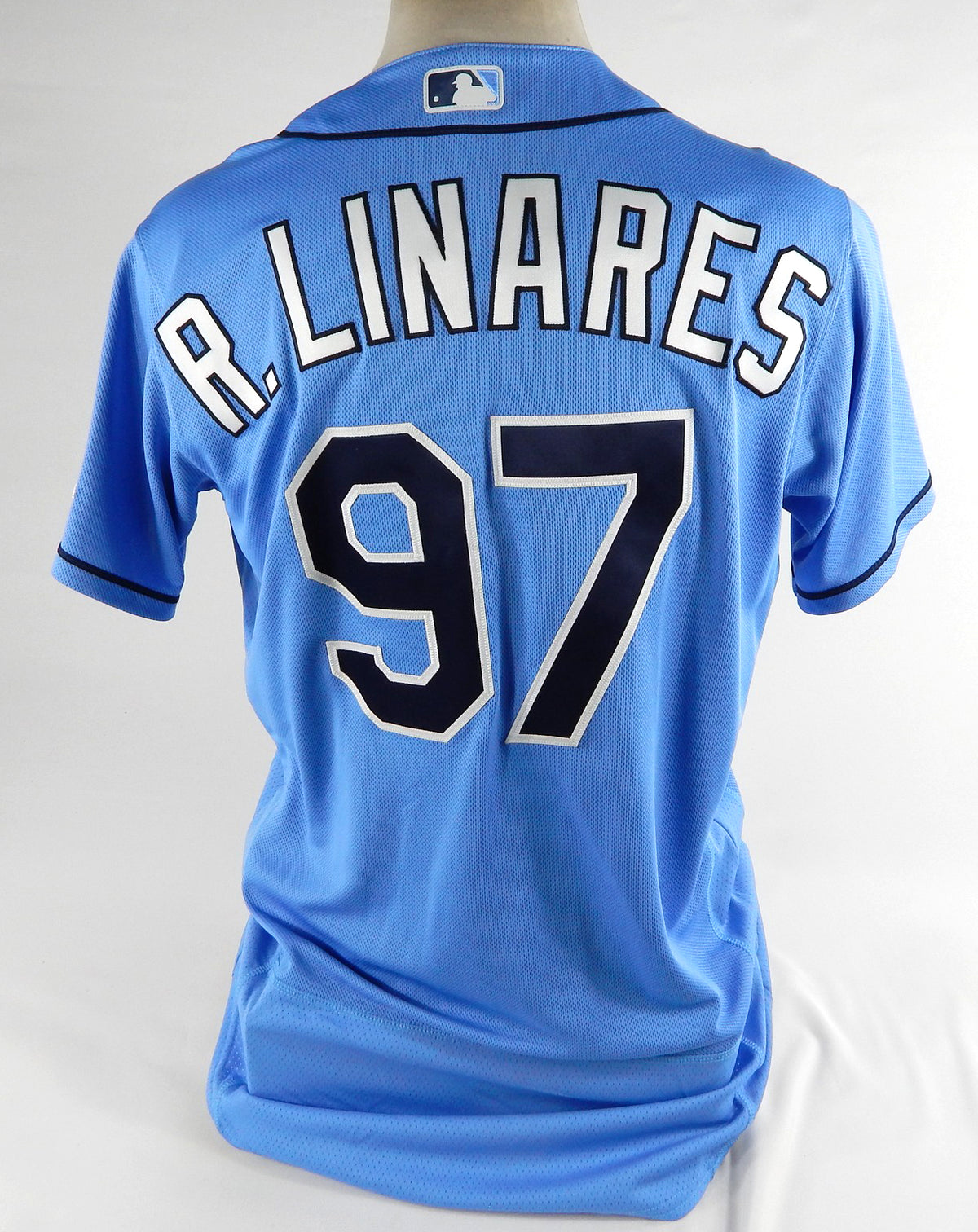 Tampa Bay Rays Rodney Linares #97 Game Issued Blue Jersey ST BP 44 DP72443