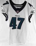 2024 Philadelphia Eagles Charley Hughlett #47 Game Used White Jersey 44 956