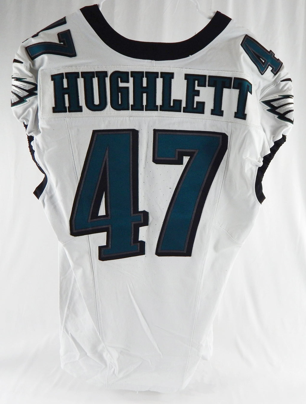 2024 Philadelphia Eagles Charley Hughlett #47 Game Used White Jersey 44 956 Pic2