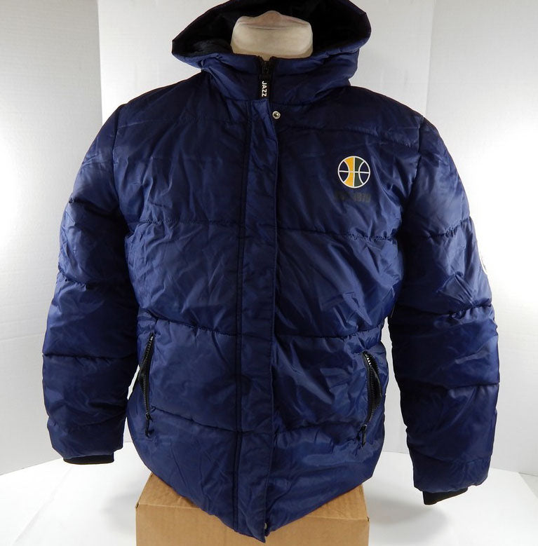 2021-22 Womens Utah Jazz Navy Puffer Jacket Wear by Erin Andrews NWT M 90S