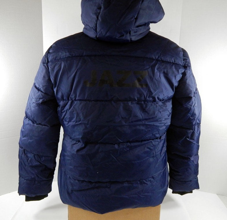 2021-22 Womens Utah Jazz Navy Puffer Jacket Wear by Erin Andrews NWT M 90S Pic2