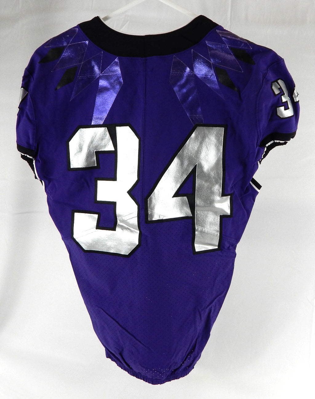 2019-24 42 8 Texas Christian TCU Frogs #34 Game Used Purple Jersey Football NP R Pic2