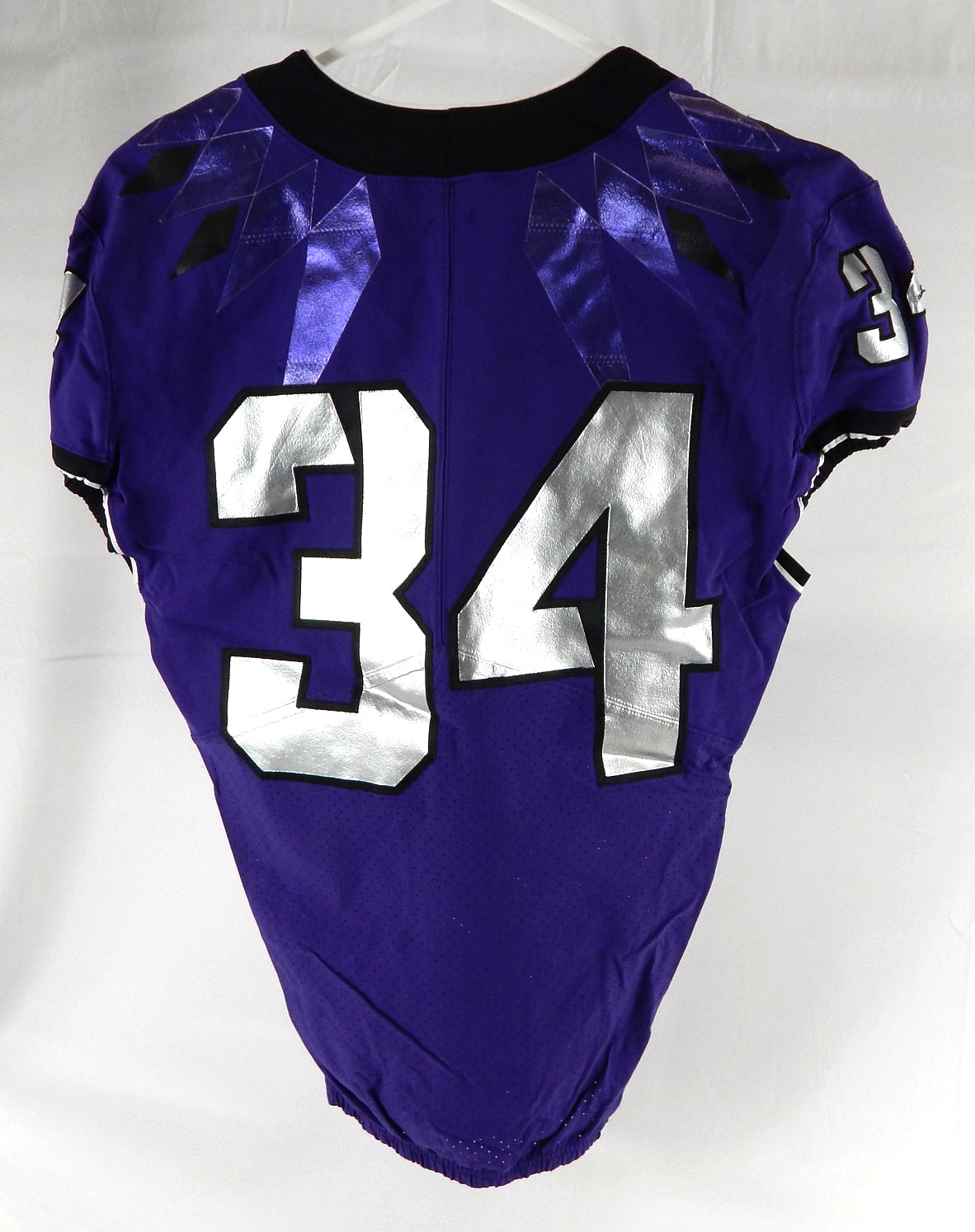 2019-24 42 8 Texas Christian TCU Frogs #34 Game Used Purple Jersey Football NP R Pic2
