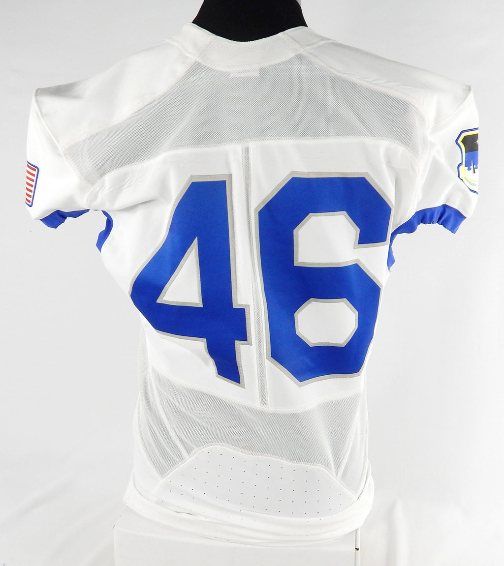 Air Force Falcons #46 Game Used White Jersey Name Plate Removed L 977 Pic2