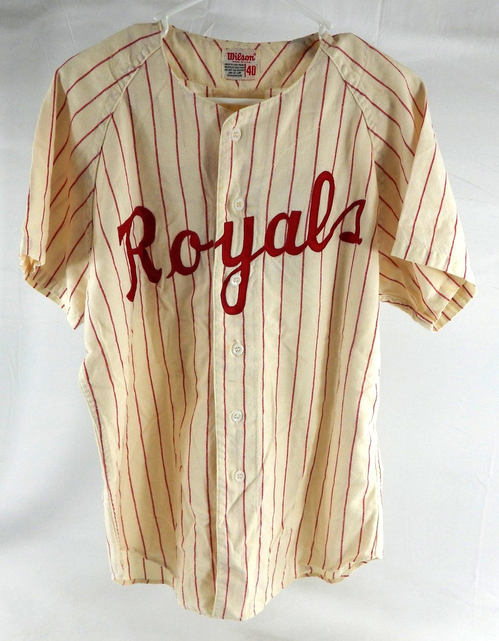 1960s Royals #17 Game Issued Cream Flannel Jersey Salesman Sample 40 869